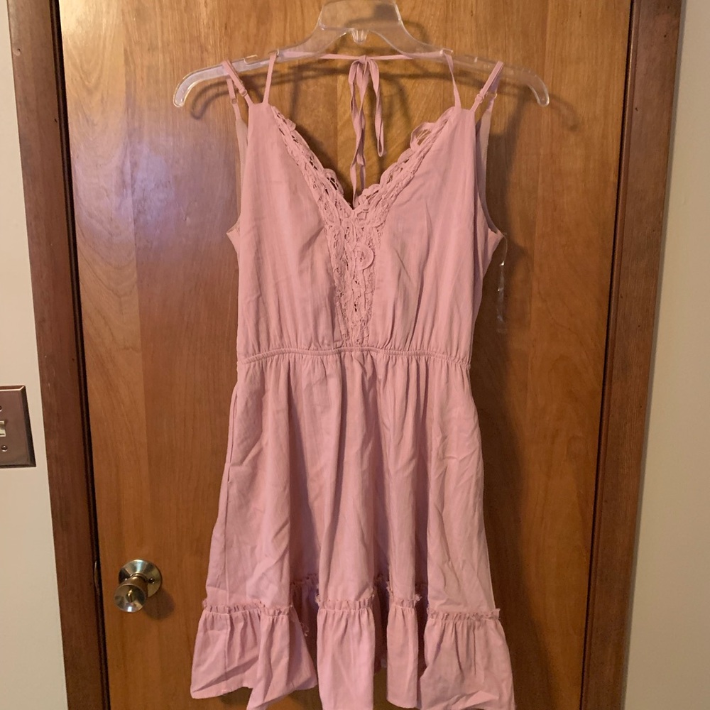 Pink Lace Trim Sundress